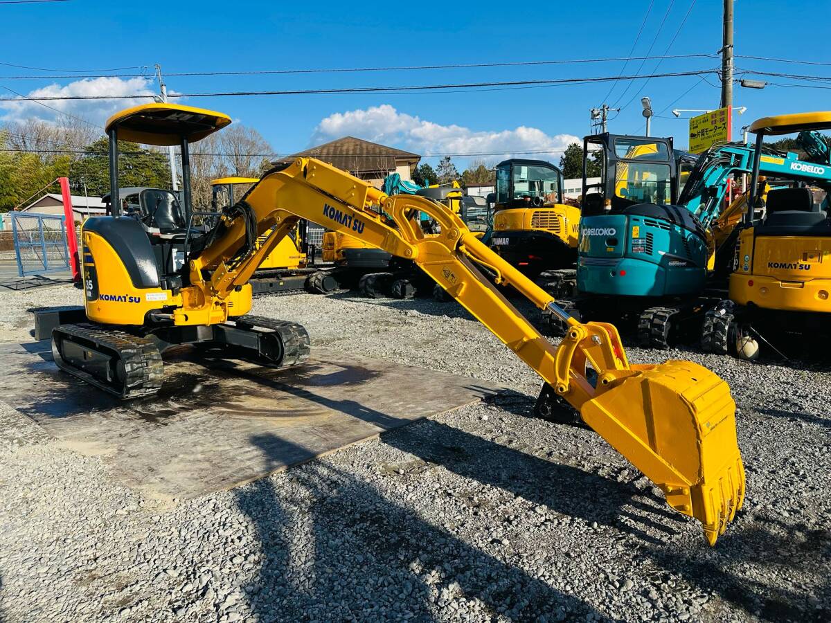 !_ Komatsu PC35MR-3 скоростей *3.5T Class *4WAY мульти- * новый товар зажим, с краном * б/у Mini гидравлический экскаватор Mini Yumbo покупка в обмен на старую модель с доплатой OK