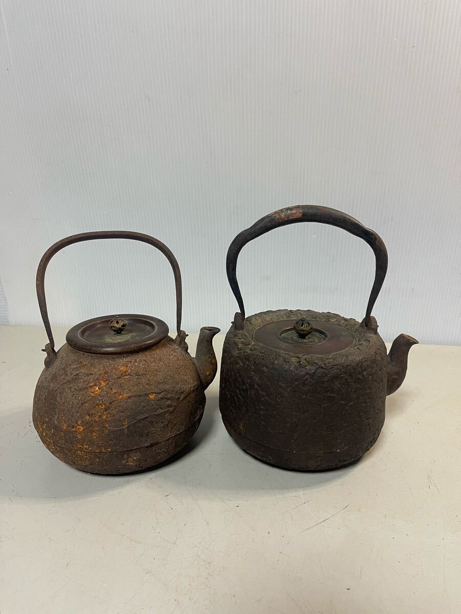 龍文堂 光龍堂 煎茶道具 茶道具 鉄瓶 2点セット ジャンク品(鉄瓶 龍文堂 光龍堂 煎茶道具 茶道具 鉄瓶 2点セット ジャンク品(鉄瓶