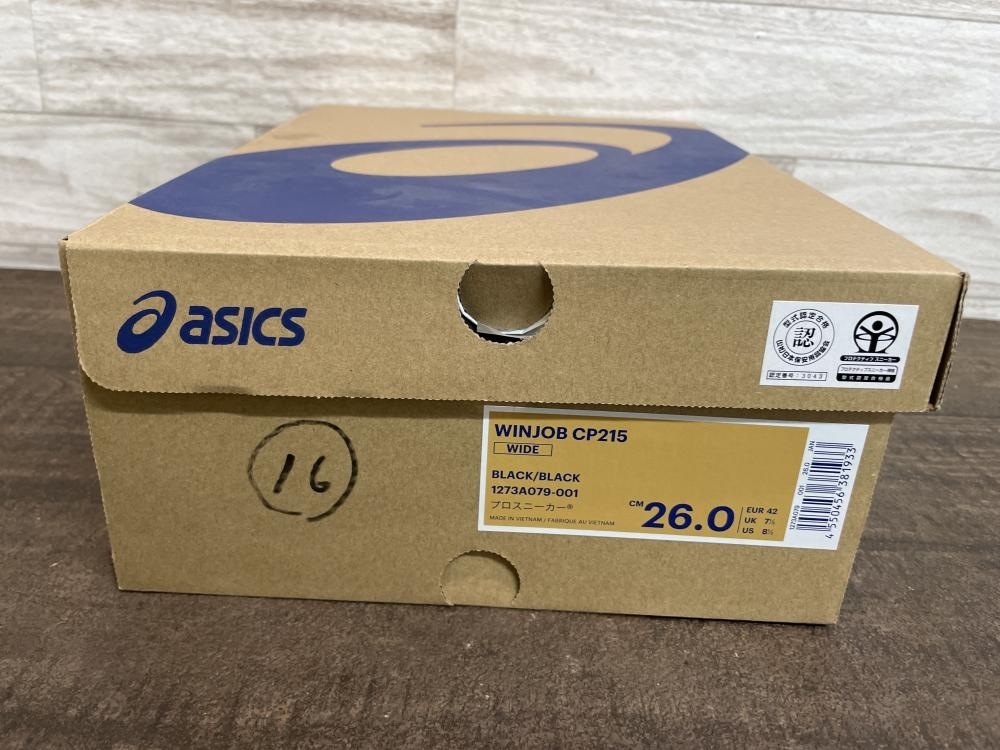009▼未使用品▼アシックス 安全靴 WINJOB CP215 26.0cm ブラック/ブラック 保管品