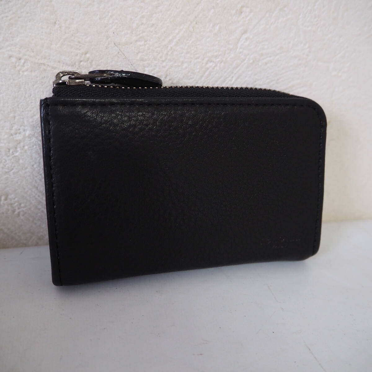 ◆未使用品*renoma/レノマ*キップスキン*Lジップ*レザーコインケース*小銭入れ*黒◆