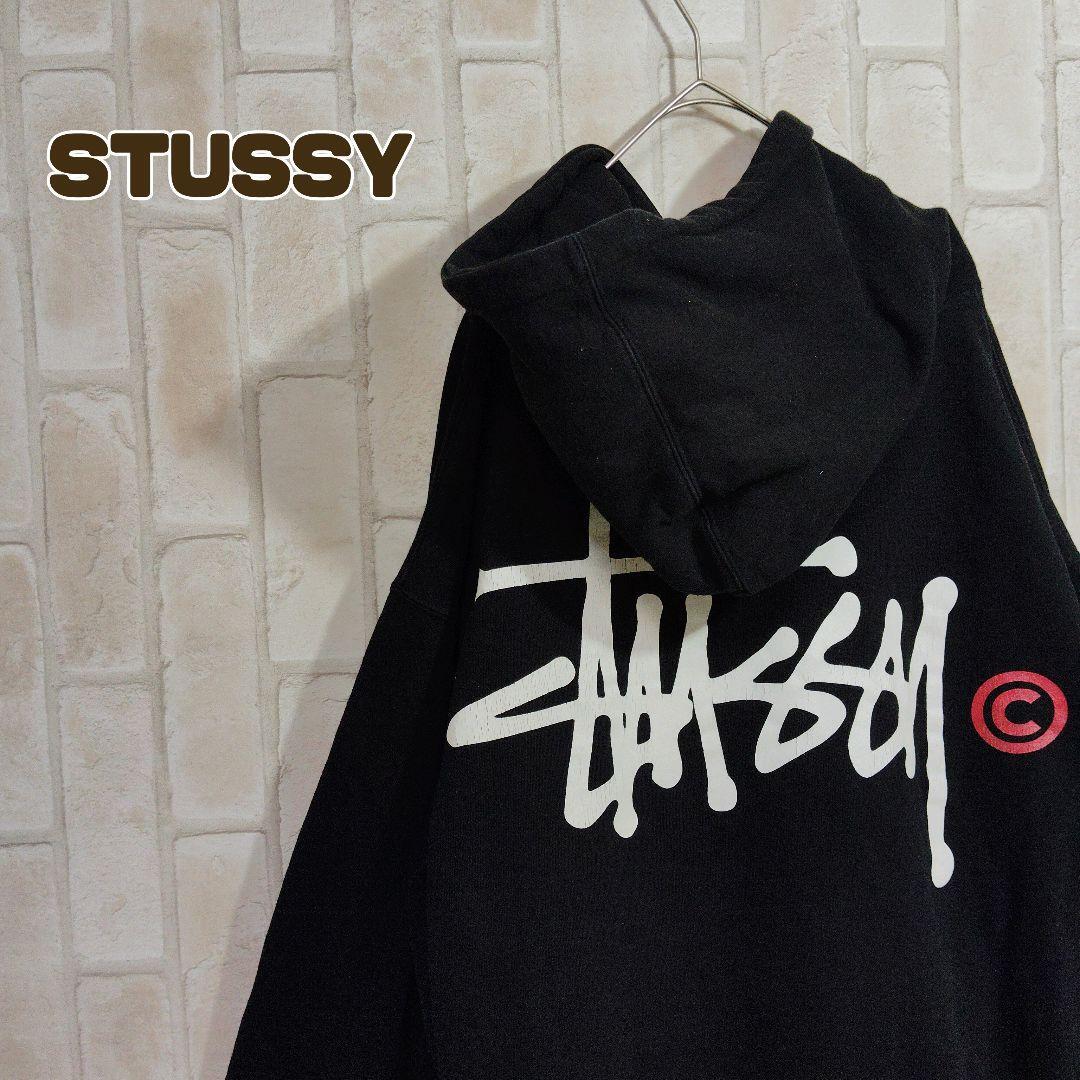 STUSSY ステューシー パーカー プルオーバー 黒 プリント｜Yahoo