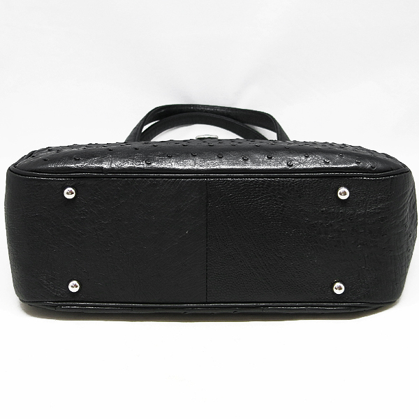 ☆DKG☆美品 JRA認定 オーストリッチ ハンドバッグ ブラック 黒 ☆DKG☆美品 JRA認定 オーストリッチ ハンドバッグ ブラック 黒