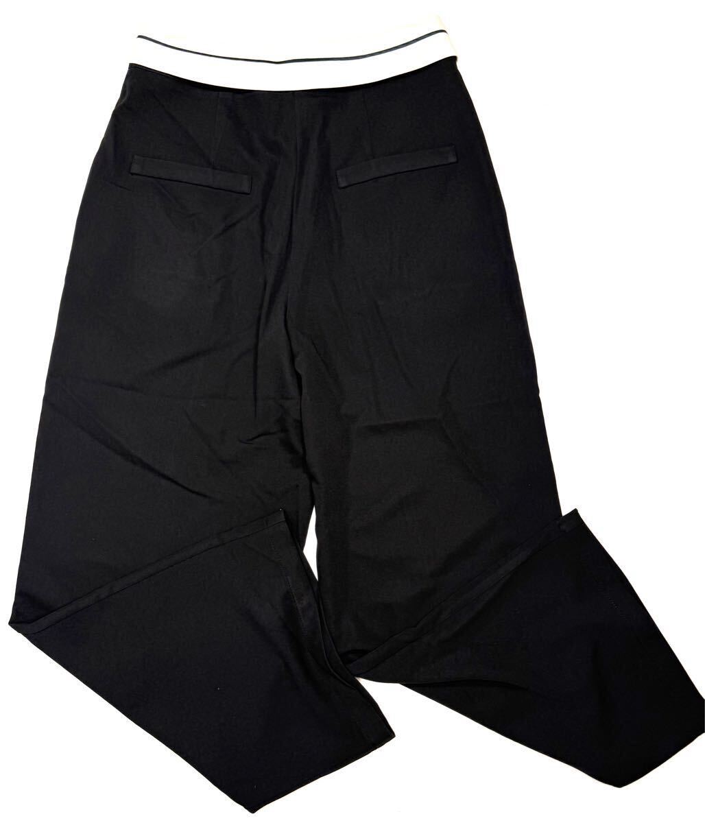 (送料無料)新品未使用品(訳あり)百貨店商品 バイカラーワイドパンツ☆サイズ フリー(M〜L)実寸 着丈 約98㎝、股上 約32㎝、ウエスト約66㎝_画像3