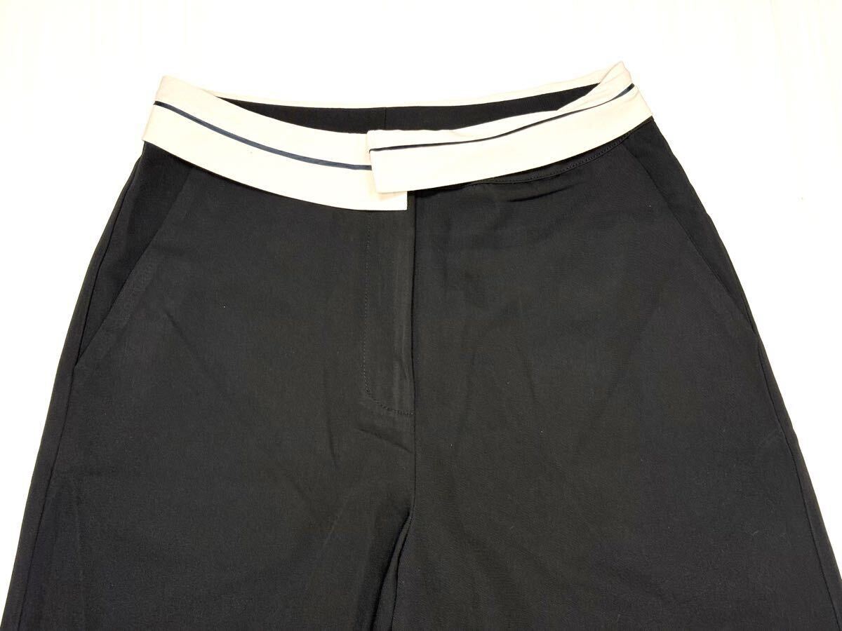 (送料無料)新品未使用品(訳あり)百貨店商品 バイカラーワイドパンツ☆サイズ フリー(M〜L)実寸 着丈 約98㎝、股上 約32㎝、ウエスト約66㎝_画像2