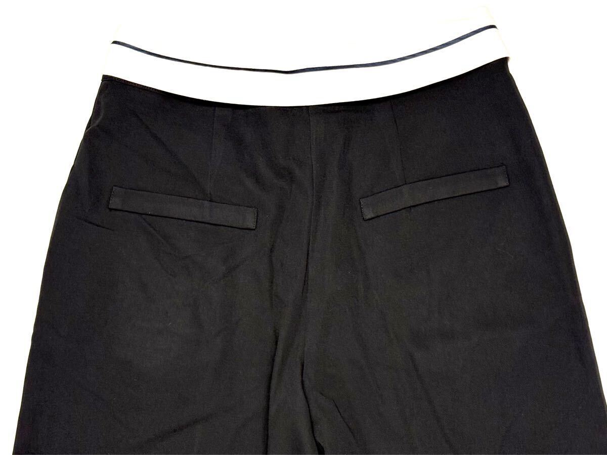 (送料無料)新品未使用品(訳あり)百貨店商品 バイカラーワイドパンツ☆サイズ フリー(M〜L)実寸 着丈 約98㎝、股上 約32㎝、ウエスト約66㎝_画像4