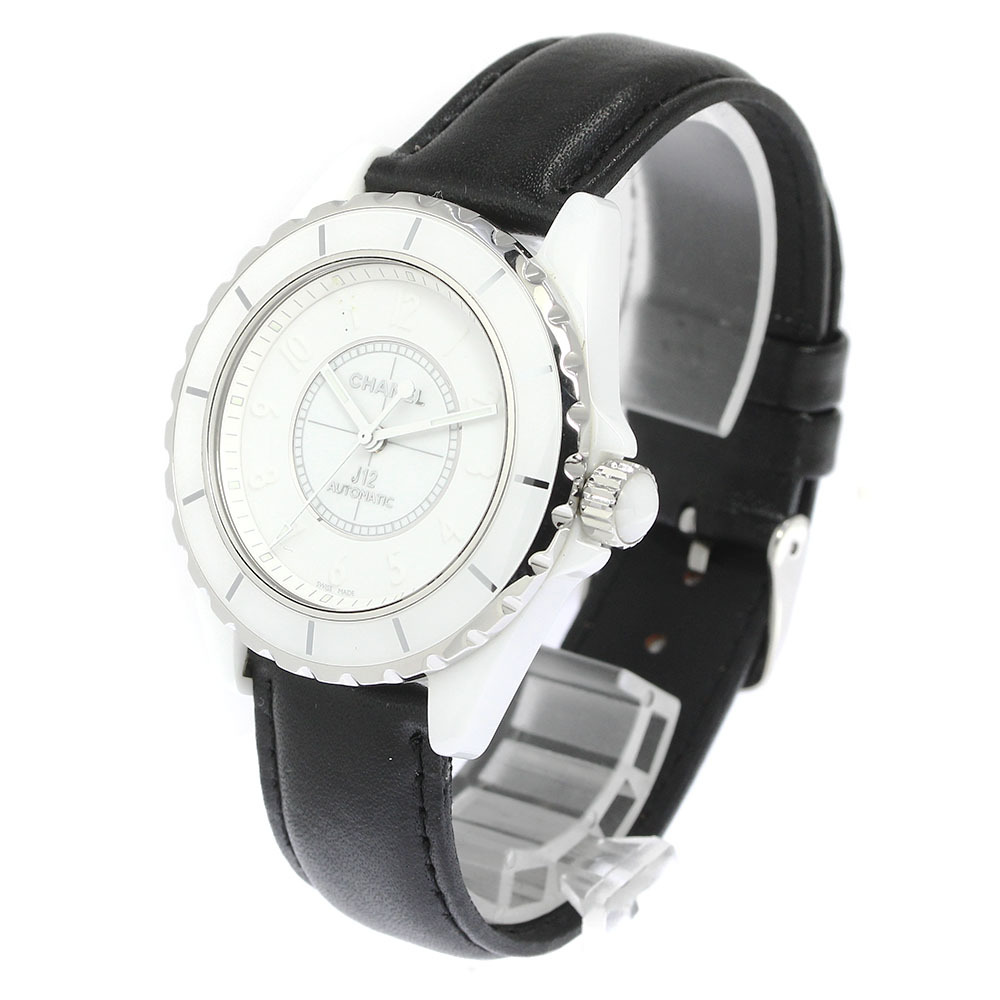 訳あり シャネル CHANEL H3443 J12 ホワイトファントム 自動巻き メンズ 良品 _701874