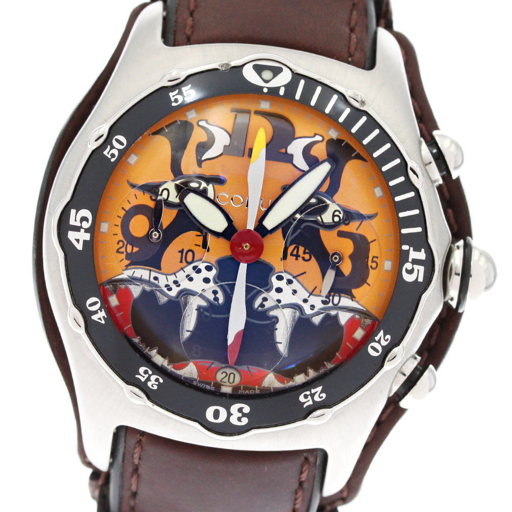 !_ Corum CORUM 285.180.20 Bubble Tiger большой b Bomber Date хронограф самозаводящиеся часы мужской _876560