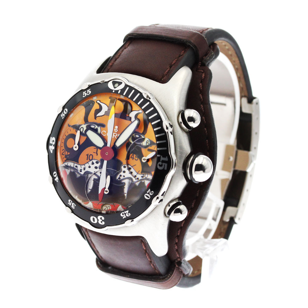 !_ Corum CORUM 285.180.20 Bubble Tiger большой b Bomber Date хронограф самозаводящиеся часы мужской _876560