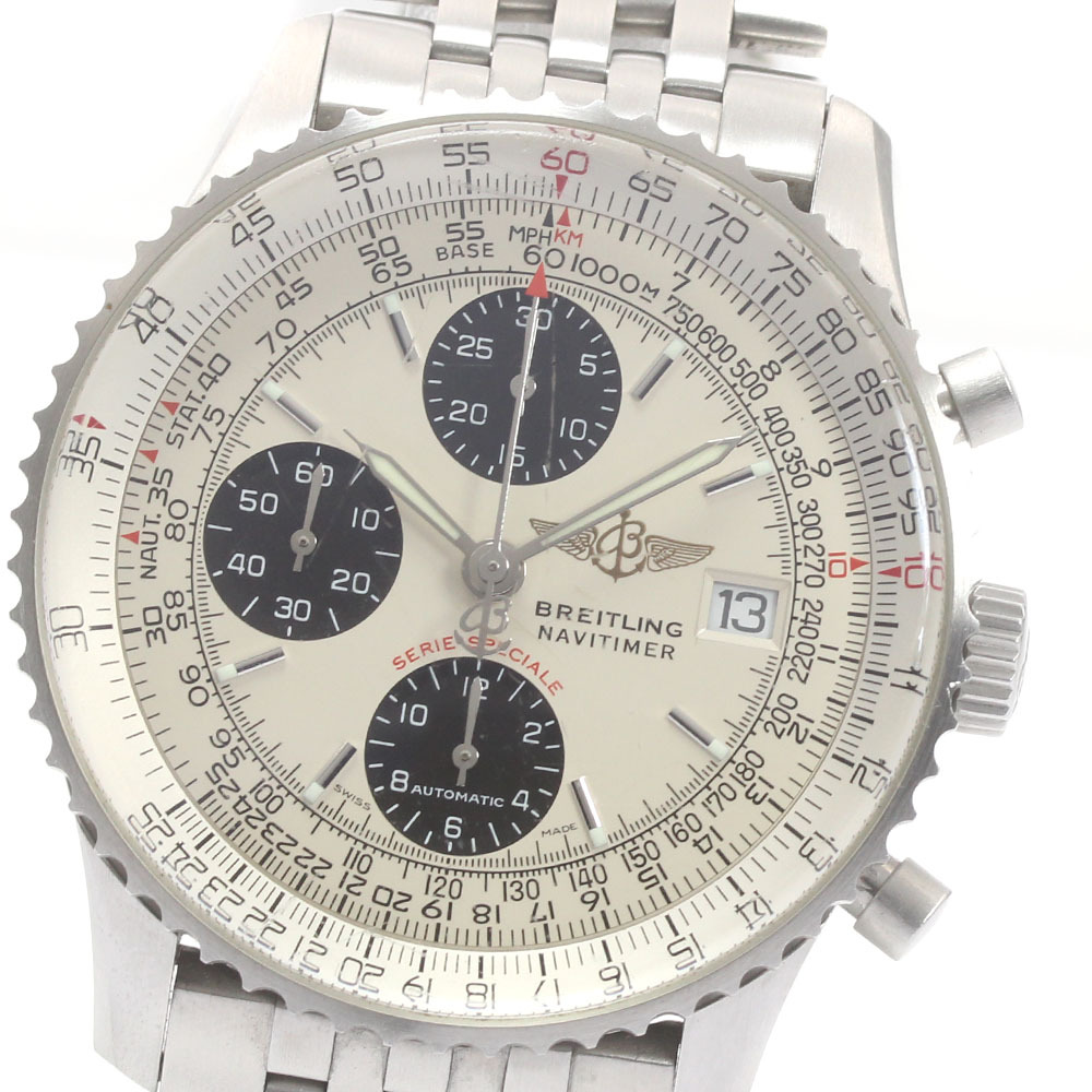 ブライトリング BREITLING A13330 ナビタイマー ファイターズ クロノグラフ デイト 自動巻き メンズ 箱?保証書付き_876094