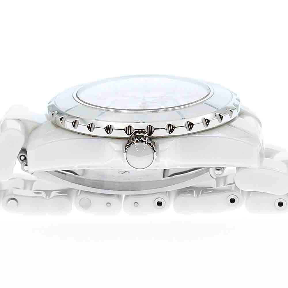シャネル CHANEL H1628 J12 白セラミック 12Pダイヤ クォーツ レディース 良品 _875013