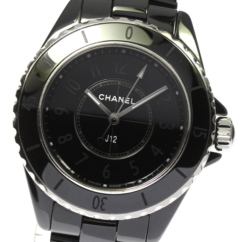 訳あり シャネル CHANEL H6346 J12 ファントム クォーツ レディース 保証書(shū)付き_797113【ev20】