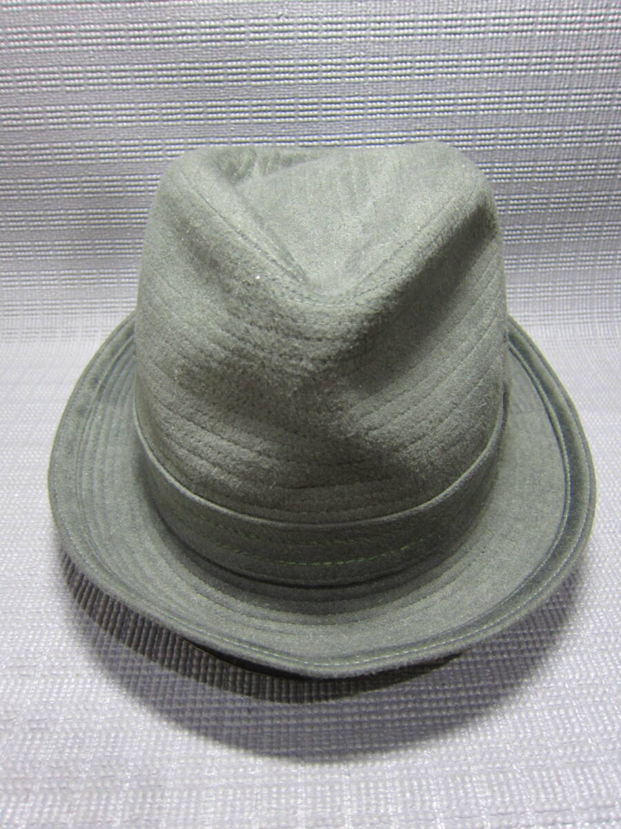 Borsalino ボルサリーノ　ポークパイハット ソフト帽　濃緑　55cm　J2503F