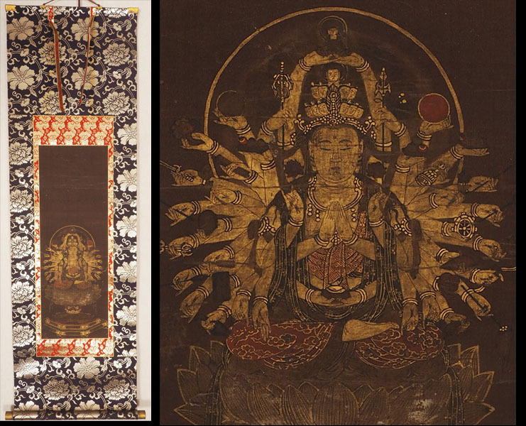 【おすすめ】 複製】◇仏画◇工芸◇古仏画◇絹本 仏教美術 千手観 仏教聖品 絵画