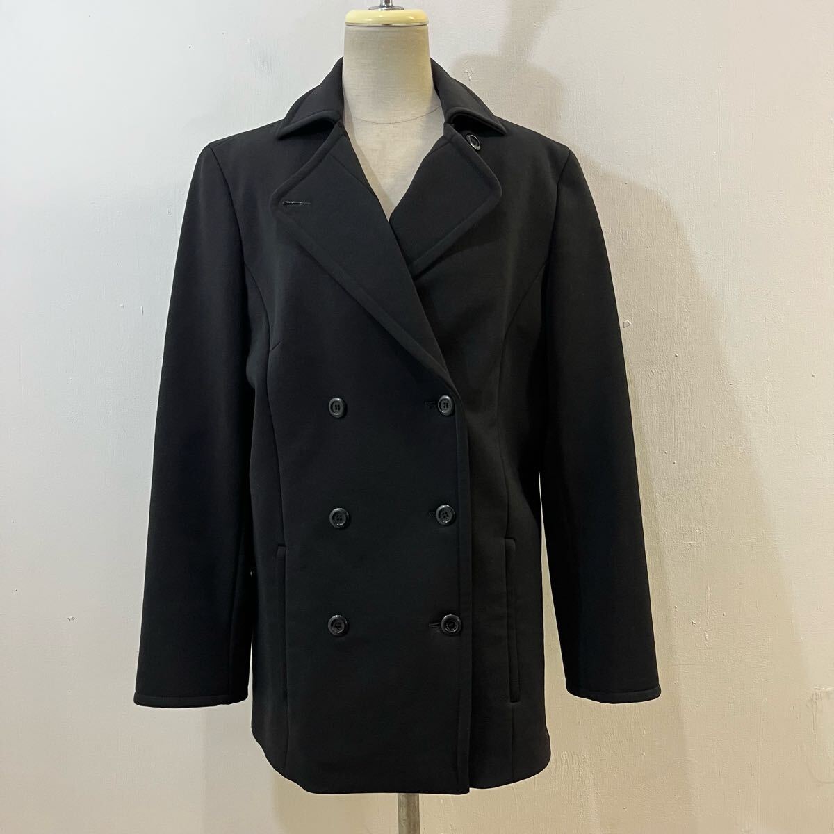 MARC JACOBS LOOK イタリア制 極上 Pコート ピーコート ナイロンウールコート ダブルボタン 黒 マークジェイコブス【送料一律/同梱可能】U