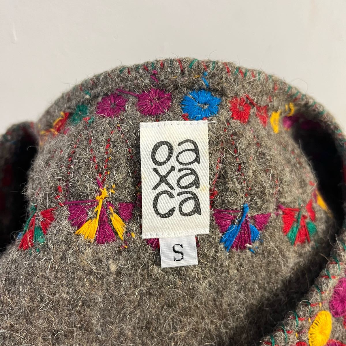 oaxaca メキシコ製 メキシカンジャケット 刺繍ジャケット ウールジャケット ブルゾン コート ノーカラー オアハカ【送料一律/同梱可能】R_画像9