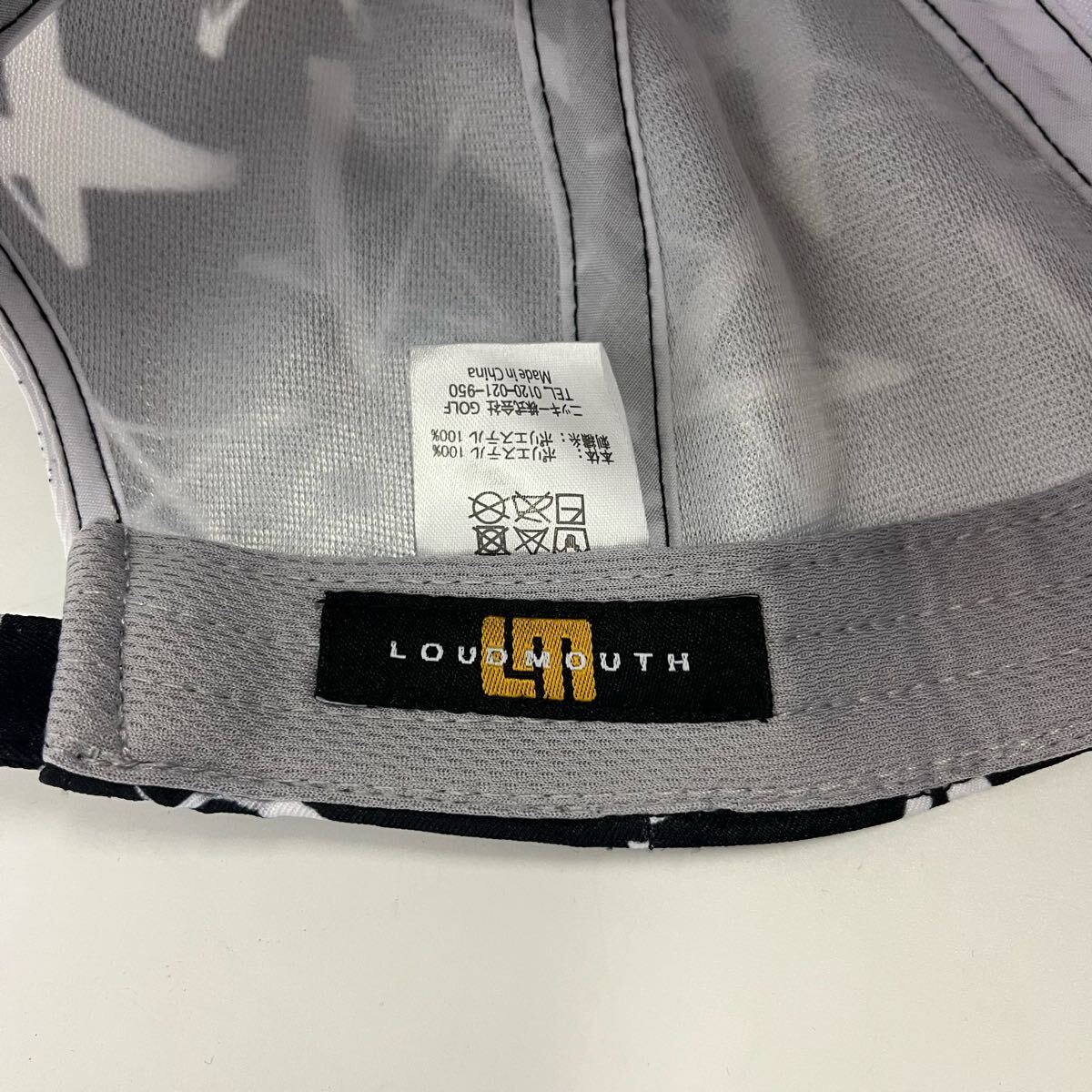 LOUDMOUTH キャップ 帽子 ゴルフウェア 総柄 シューティングスター 刺繍ロゴ 黒 ブラック 希少 ラウドマウス【レターパックプラス郵送可】