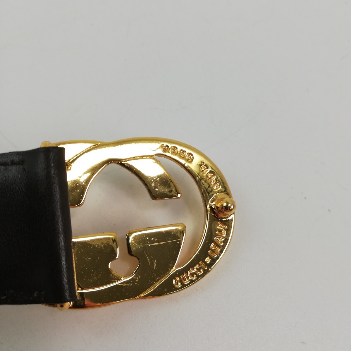 KA☆ GUCCI グッチ オールドグッチ GG バックル レザーベルト 80 KA☆ GUCCI グッチ オールドグッチ GG バックル レザーベルト 80