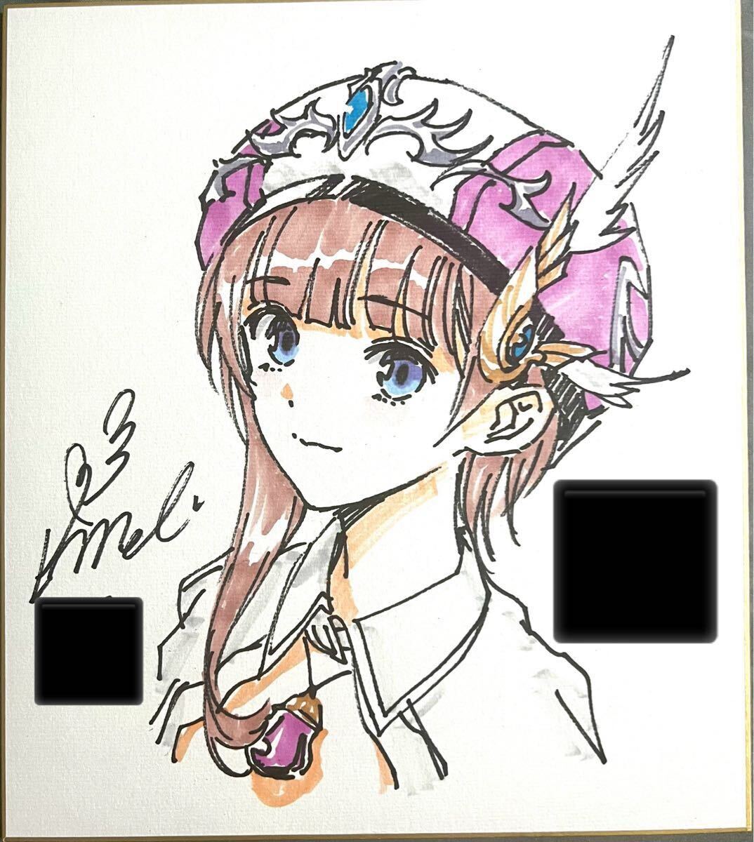 大色紙 直筆サイン 直筆カラーイラスト】サイン色紙 大色紙 岸田 大色紙 直筆サイン 直筆カラーイラスト】サイン色紙 大色紙 岸田