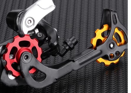 処分 リアディレーラー用 アルミニウムプーリー 1個の値段 ベアリング構造 11T MTB用 レッド 1214 ゆうメール可