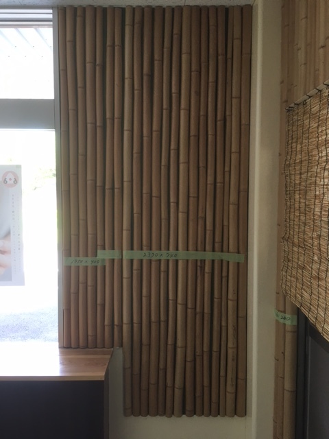 ＜店舗取り外し＞天然 竹材 和風 竹割 曬竹平割 / 高さ63～267㎝　約18ｍ分　和歌山県 / 壁 裝飾 和柄 竹模様 茶室 竹垣 竹貼 