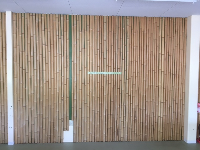 ＜店舗取り外し＞天然 竹材 和風 竹割 曬竹平割 / 高さ63～267㎝　約18ｍ分　和歌山県 / 壁 裝飾 和柄 竹模様 茶室 竹垣 竹貼 