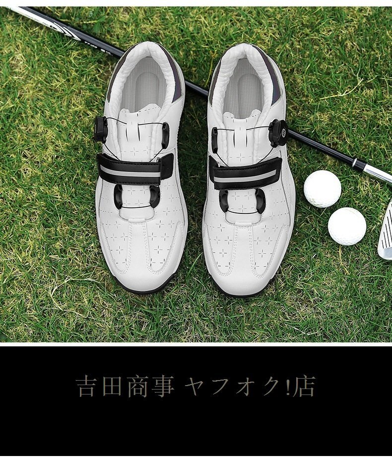 ☆新品ゴルフシューズ メンズ スニーカー ダイヤル式 4E幅広軽量 動きやすい通気性耐久性耐滑運(yùn)動靴フィット感 ブラック24.0~28.5cm