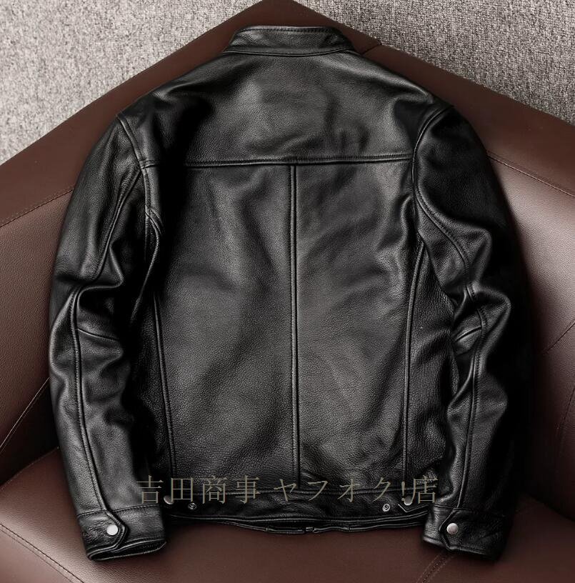 ☆新品牛革 レザージャケット カウハイド 革ジャン 本革 シングルライダース バイクレザー メンズファッション アメカジ 機関車 S～6XL