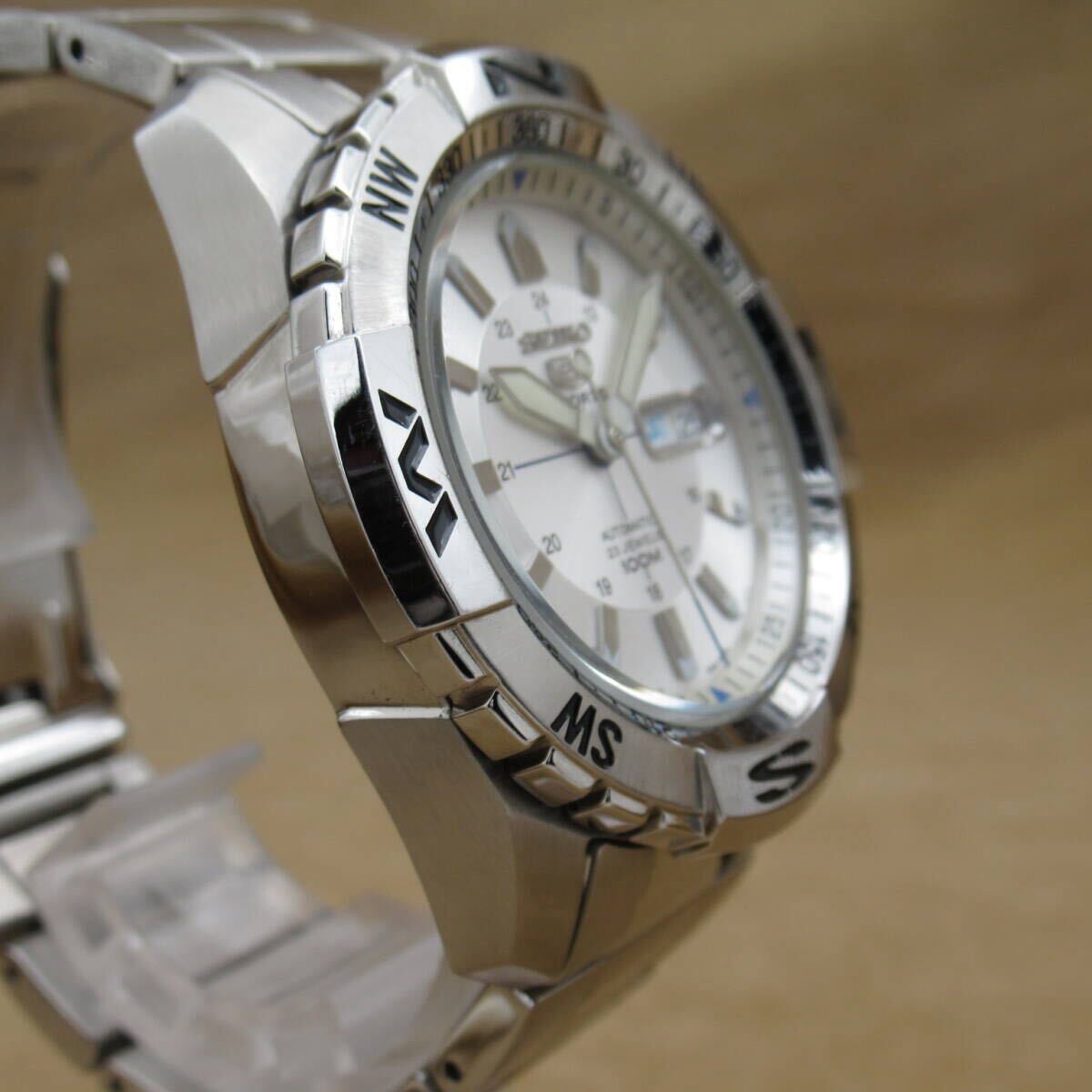 【1円?】SEIKO セイコー 5SPORTS ファイブスポーツ SNZJ03J1/7S36-04M0 逆輸入モデル 自動巻き SS 時計(jì) 稼働 シルバー