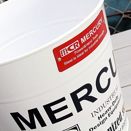  ведро Mercury MERCURY белый [ модный / жестяная пластина / America ]