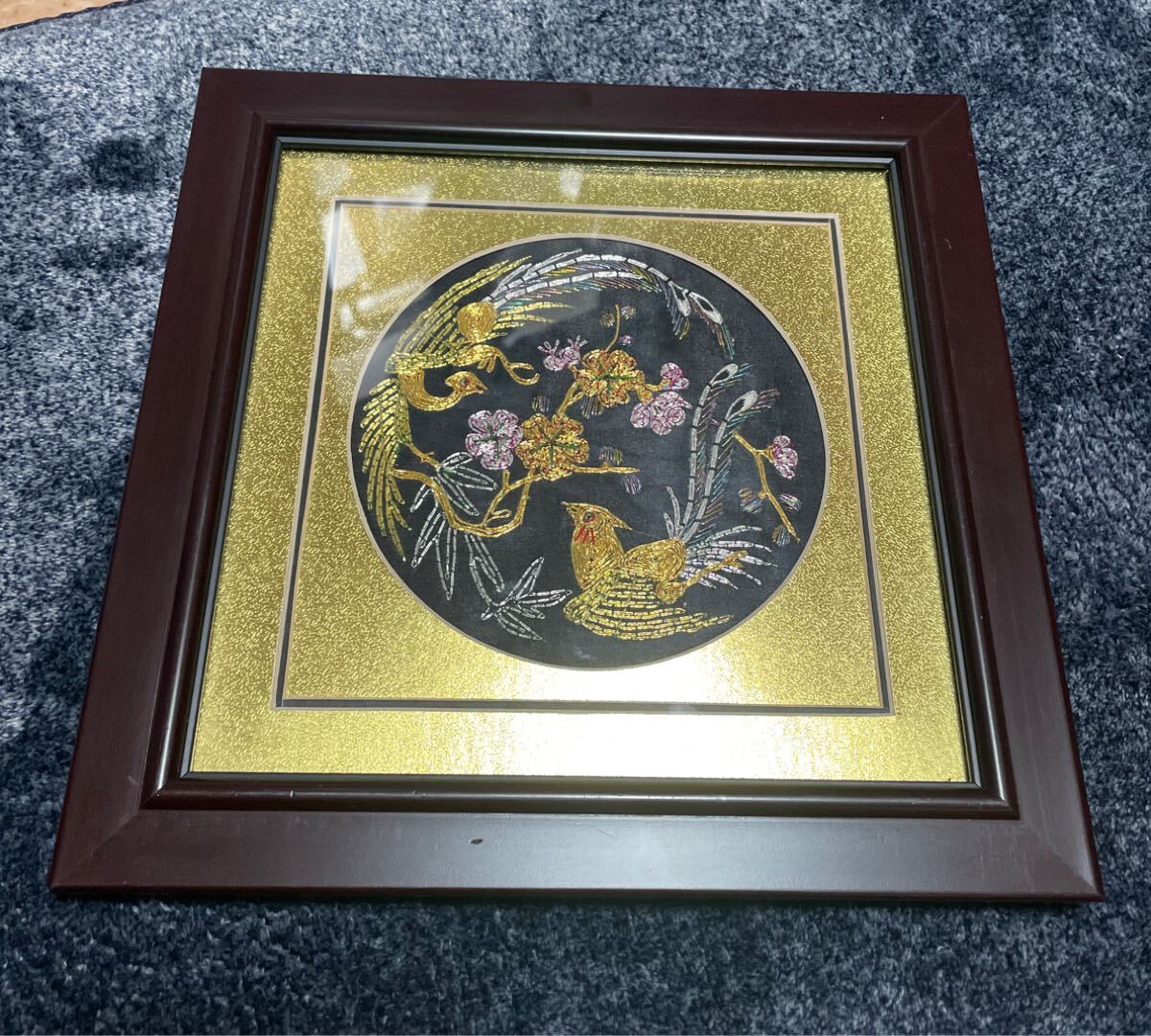 孔雀 刺繍絵 壁掛け USED 100円〜最落無し 18(雑貨)｜売買された