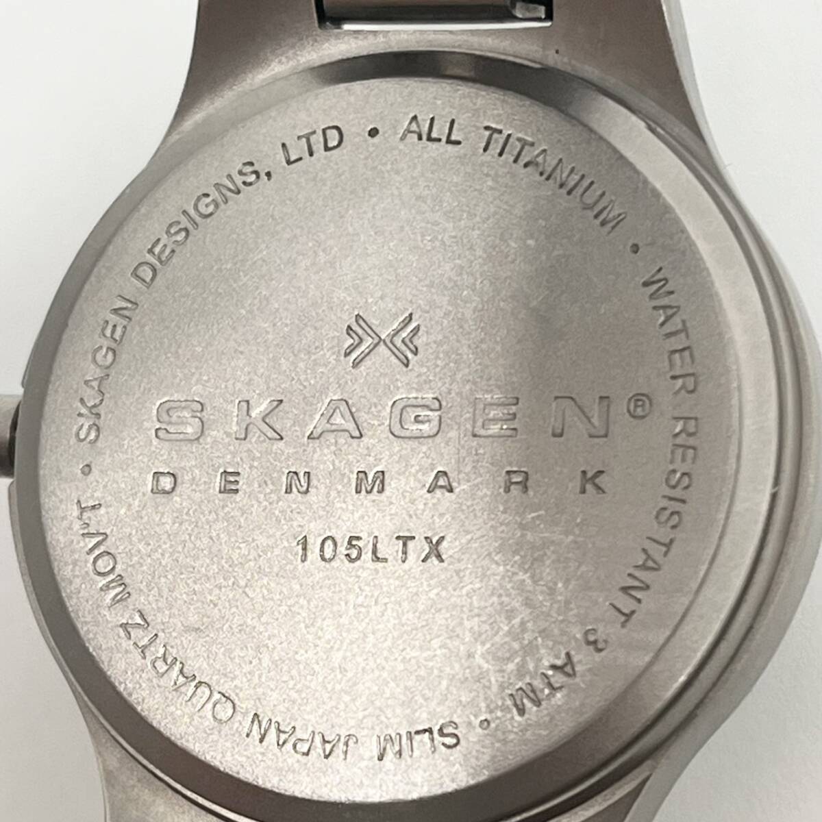 H5295 SKAGEN Skagen черный циферблат SS серебряный цвет 105LTX кварц мужские наручные часы рабочий товар 