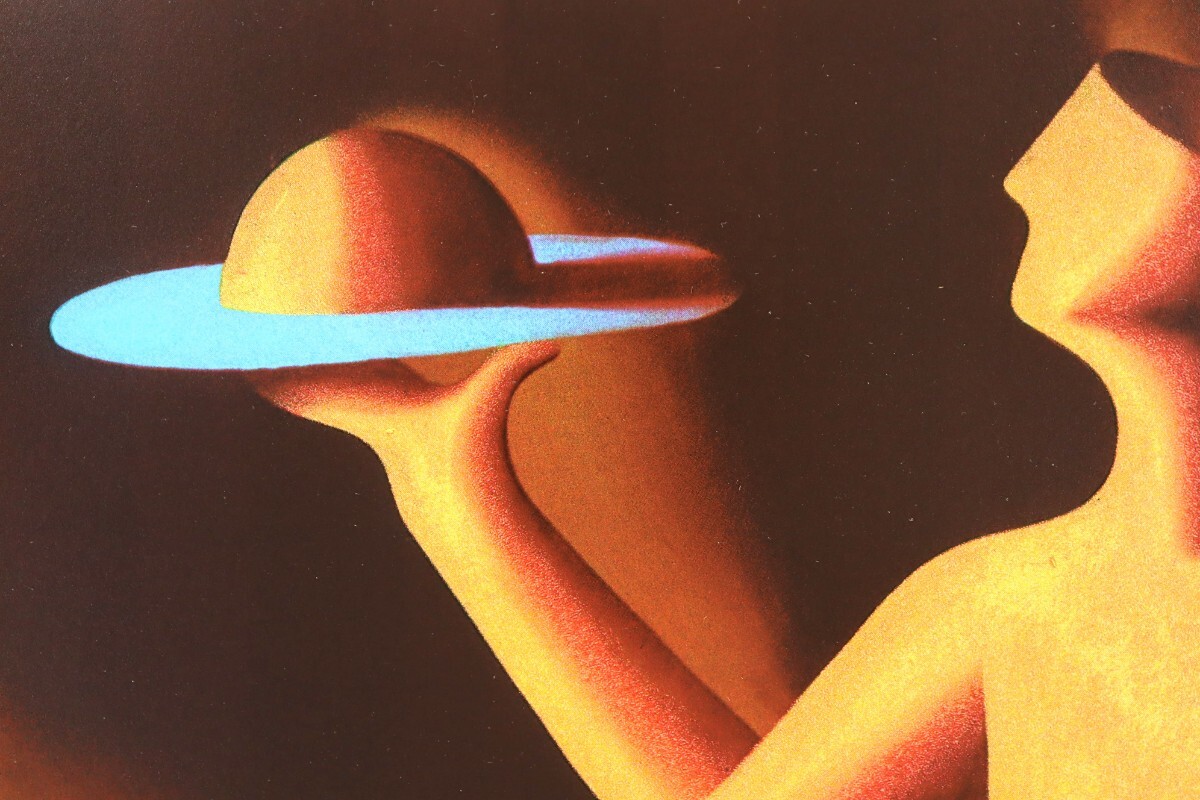 真作 マーク・コスタビ 1991年シルクスクリーン「Service サービス」画寸 23.5×15.5cm 米国人作家 顔のないマネキンの様でシュール 10583_画像6