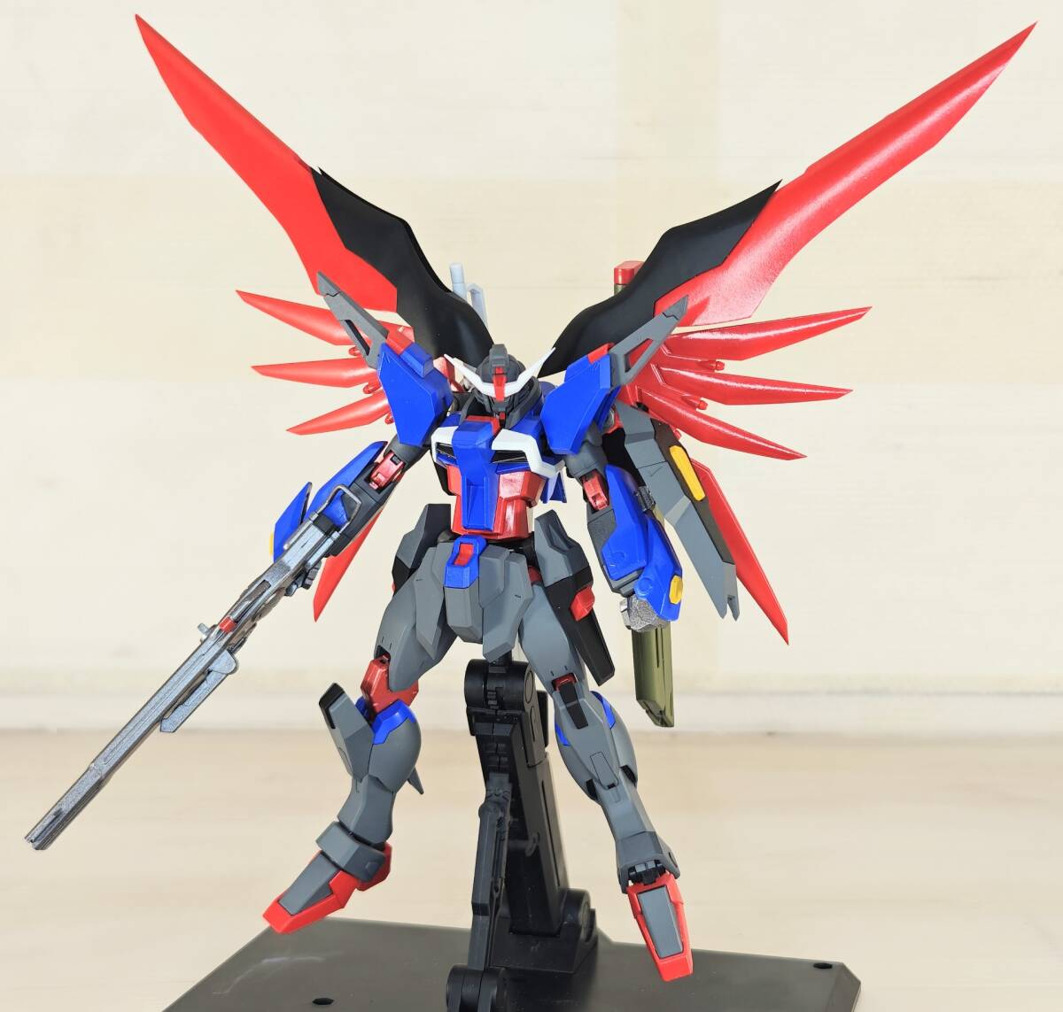 HG デスティニーガンダムSPECⅡ ガンプラ 全塗装 完成品 レールガン付属 HGCEデスティニーガンダム SpecII全塗装(再掲載) | なかざわたそ