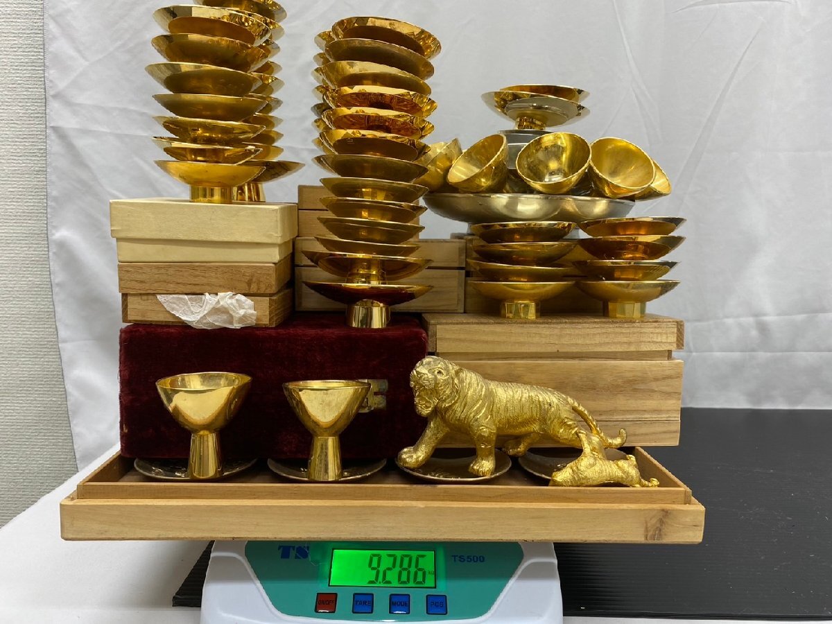24KGP金杯 純銀銀杯セット 箱付き