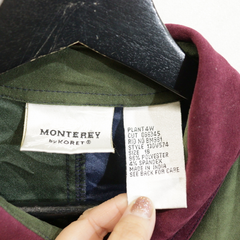 f353 2000年代製 KORET 長袖シャツ■00s 表記16サイズ レディース フェイクスウェード マルチカラー アメカジ ストリート 古着 激安 希少_画像3