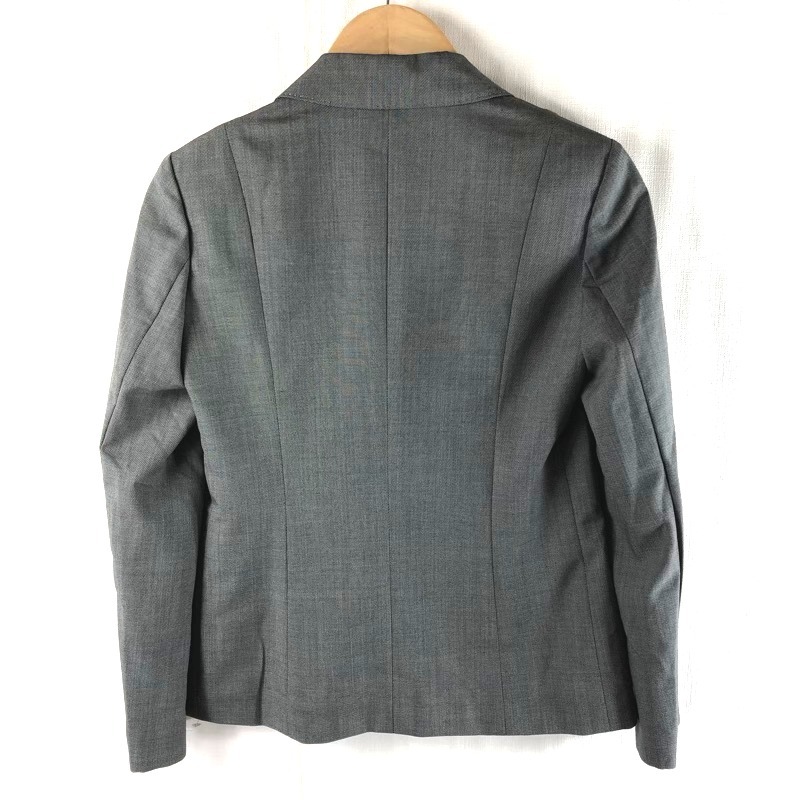 アクアスキュータム Aquascutum スーツ ジャケット パンツ 飾りボタン サイドポケット 肩バット 日本制 グレー 844335