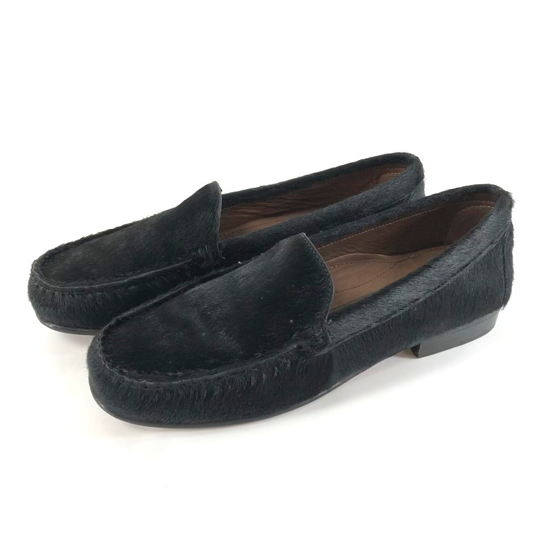 コールハーン Cole Haan ローファー ハラコ イタリア制 ファー 黒 5Bサイズ 363540