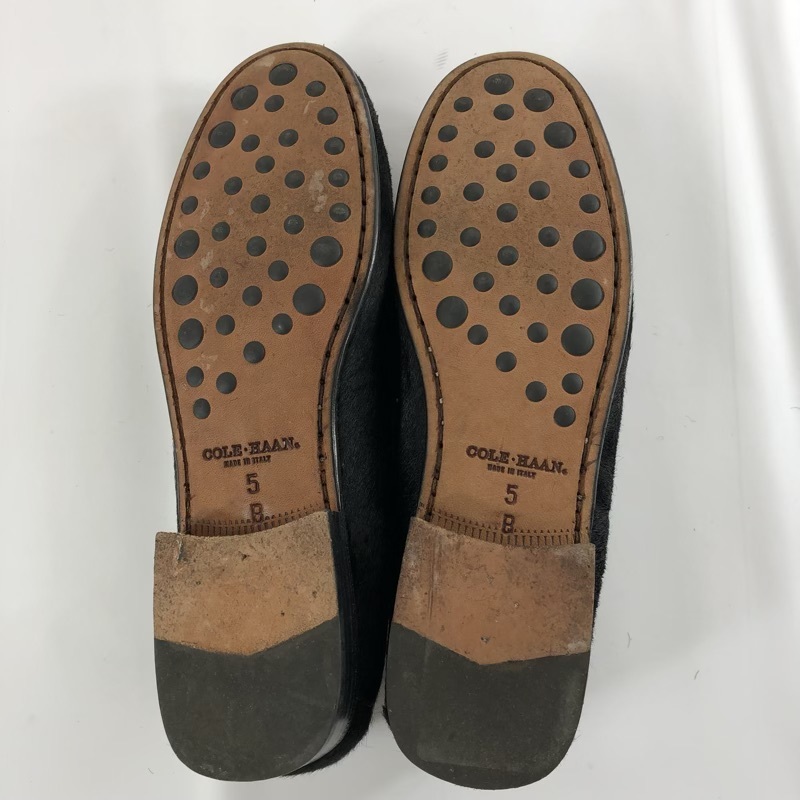 コールハーン Cole Haan ローファー ハラコ イタリア制 ファー 黒 5Bサイズ 363540