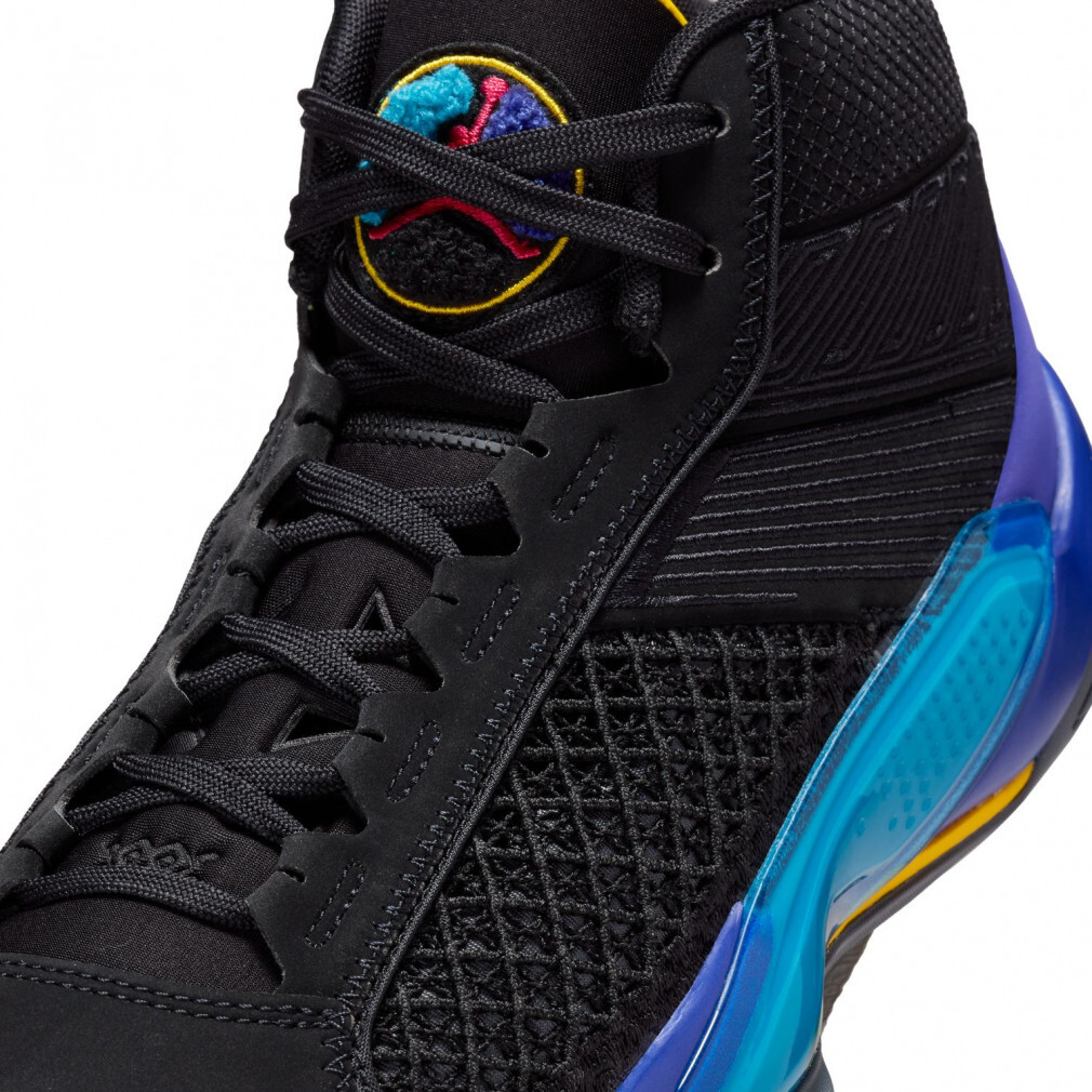☆NIKE AIR JORDAN XXXVIII PF AQUA 黒/青紫/黄 27.5cm エア ジョーダン 38 パフォーマンスフィット AIR JORDAN 38 アクア DZ3355-001_画像6