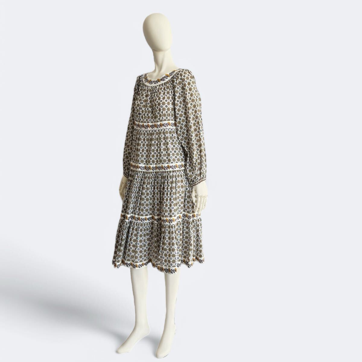 Tory Burch* トリーバーチ フレアワンピース クルーネック TORY BURCH トリーバーチ ワンピース パフスリーブ ドレス