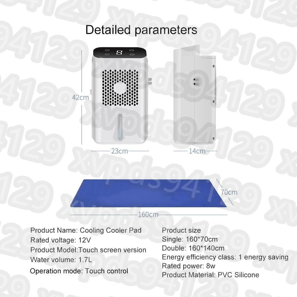 マットレスパッド、夏用マットレス冷卻、暑い睡眠者や寢汗用の冷卻マット、70W水冷パッド、マットレスクーラー 160*140cm