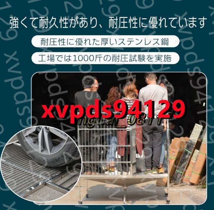 ステンレススチール制 犬用 ケージ 屋外防雨 トレイ ユニバーサルホイール 斷熱 トイレ 中型犬用 耐荷重500kg 110*75*158cm U443