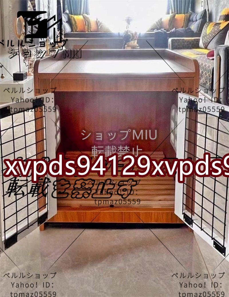 新品登場☆ 実木 シンプル 犬用ケージ 犬ハウス 61*46*64cm 家庭用 ペットハウス 犬 貓 小型犬 木制 ペット部屋