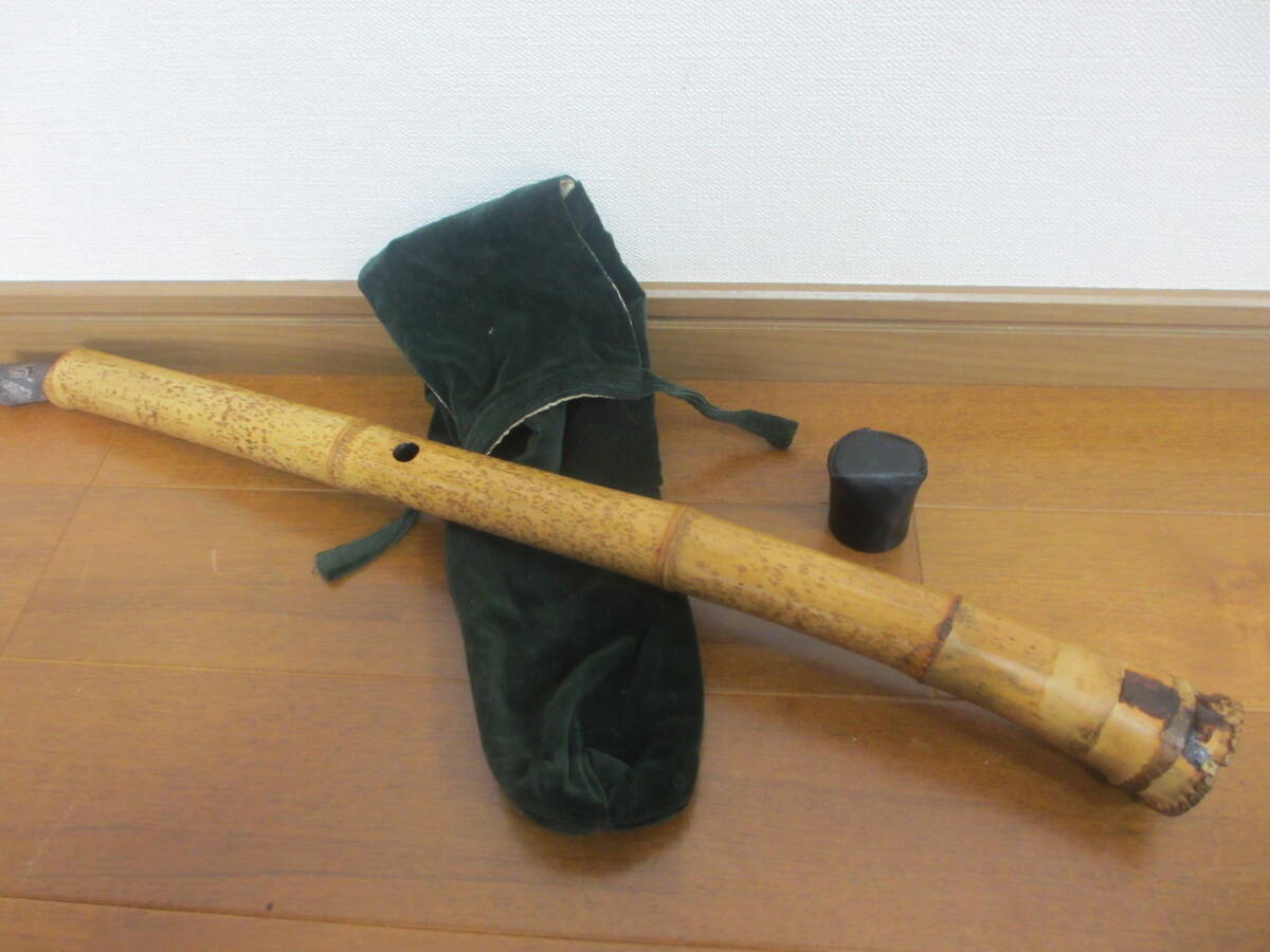 尺八　竹笛　ごま斑紋　保存袋付　時代物_画像10