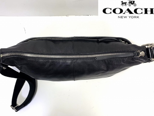  прекрасный товар * бесплатная доставка * Coach мужской COACH кожа Cross корпус сумка на плечо черный 