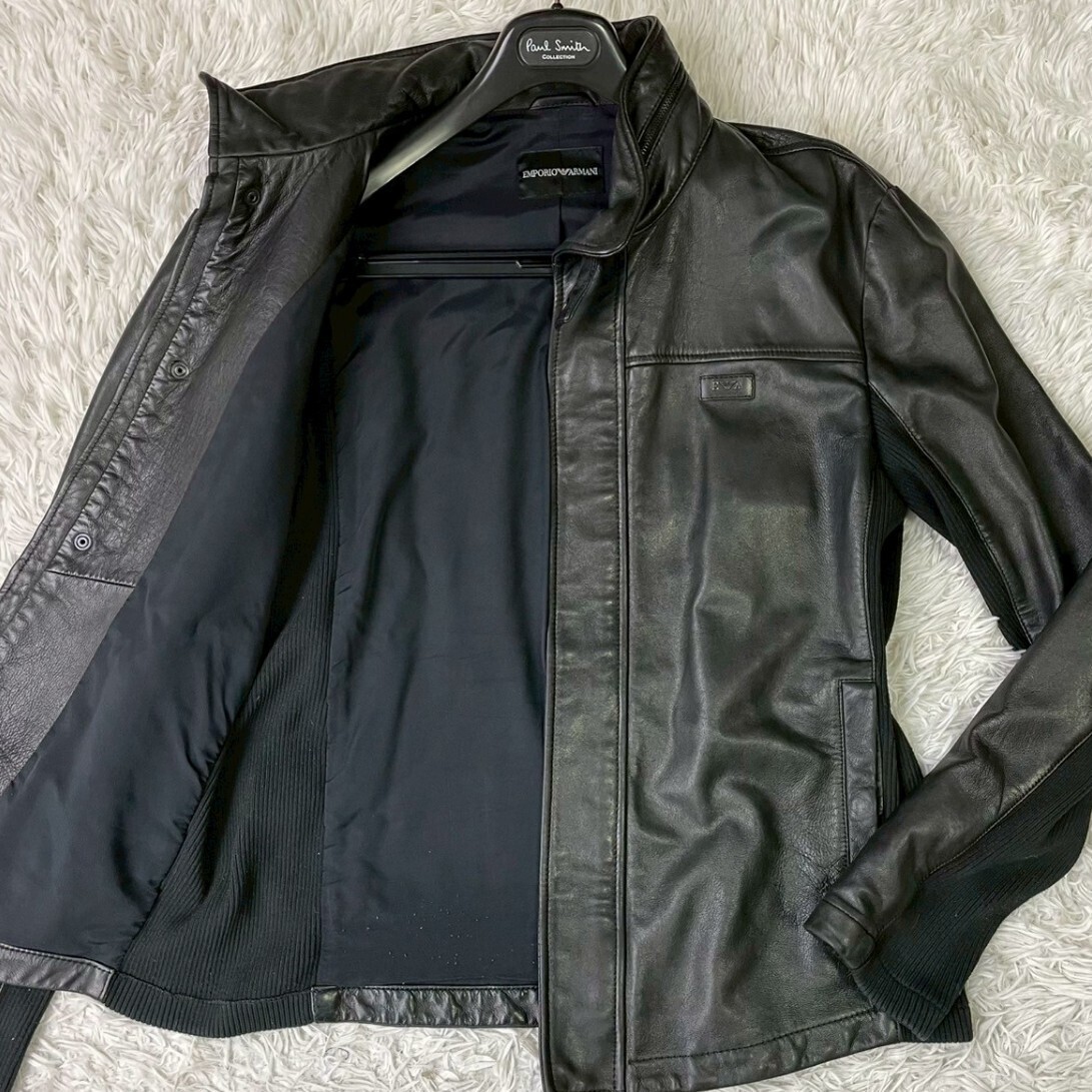 美品/2XL】エンポリオアルマーニ EMPORIO ARMANI レザー 美品/2XL】エンポリオアルマーニ EMPORIO ARMANI レザー