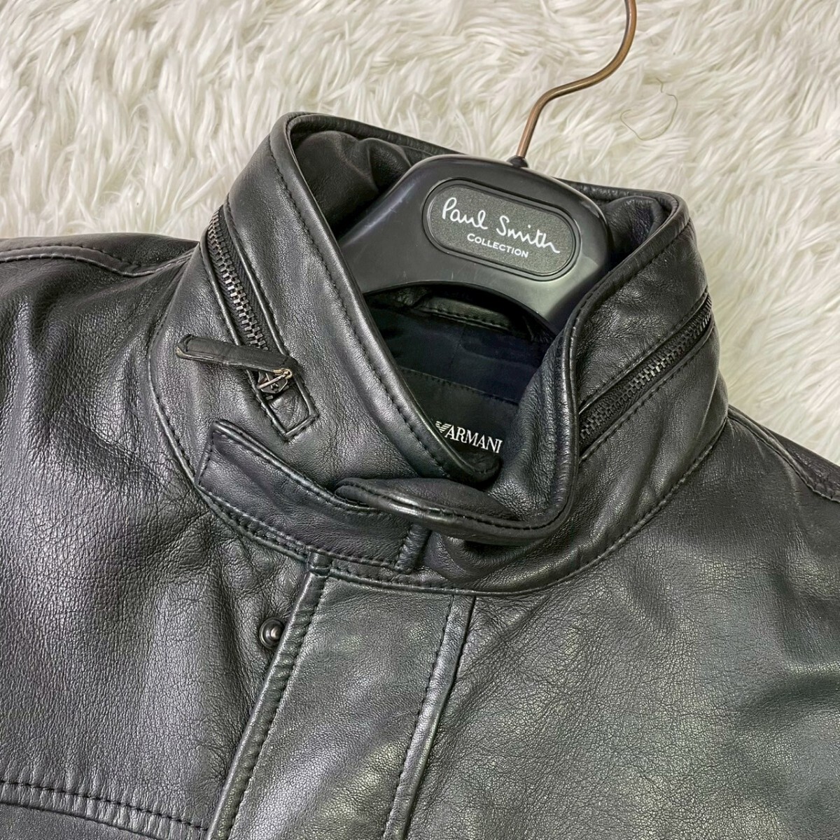 美品/2XL】エンポリオアルマーニ EMPORIO ARMANI レザー 美品/2XL】エンポリオアルマーニ EMPORIO ARMANI レザー