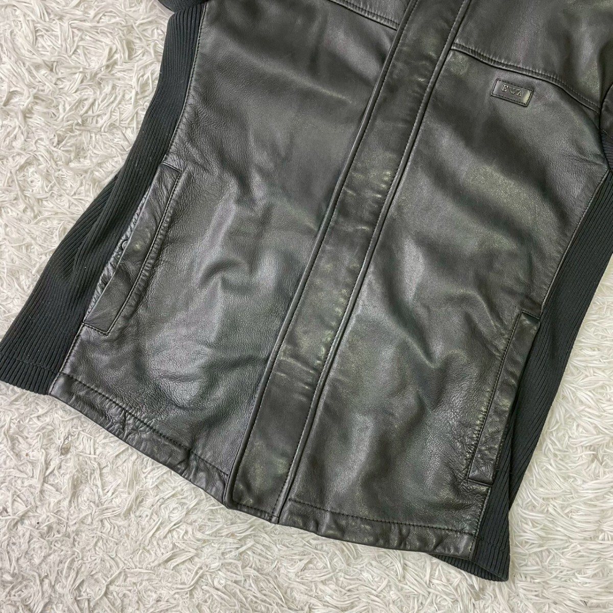 美品/2XL】エンポリオアルマーニ EMPORIO ARMANI レザー 美品/2XL】エンポリオアルマーニ EMPORIO ARMANI レザー