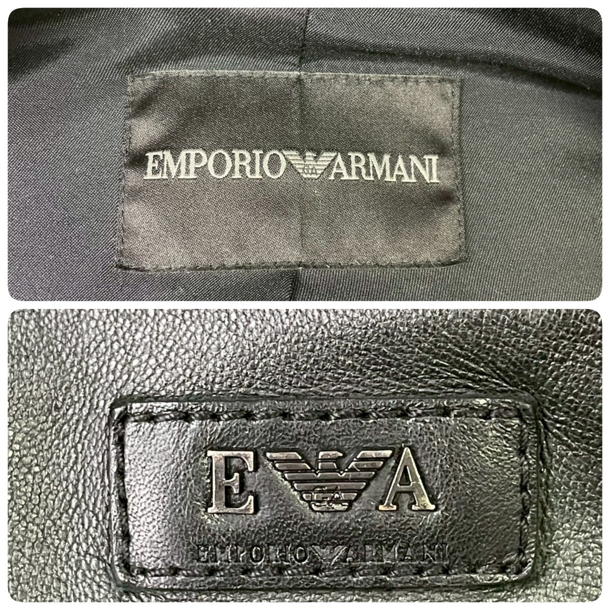美品/2XL】エンポリオアルマーニ EMPORIO ARMANI レザー 美品/2XL】エンポリオアルマーニ EMPORIO ARMANI レザー