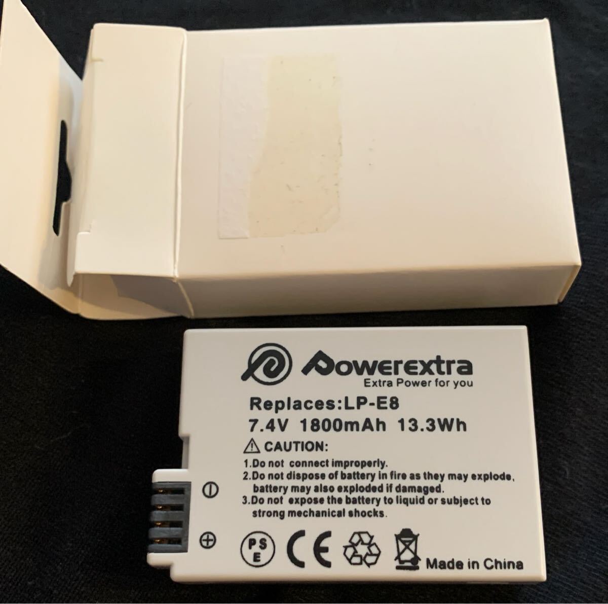 ☆実用品☆キヤノン CANON LP-E8 互換バッテリー 7.4V 1800mAh 13.3Wh Powerextra 対応機種：Canon EOS 550D 600D 650D 700D 他 